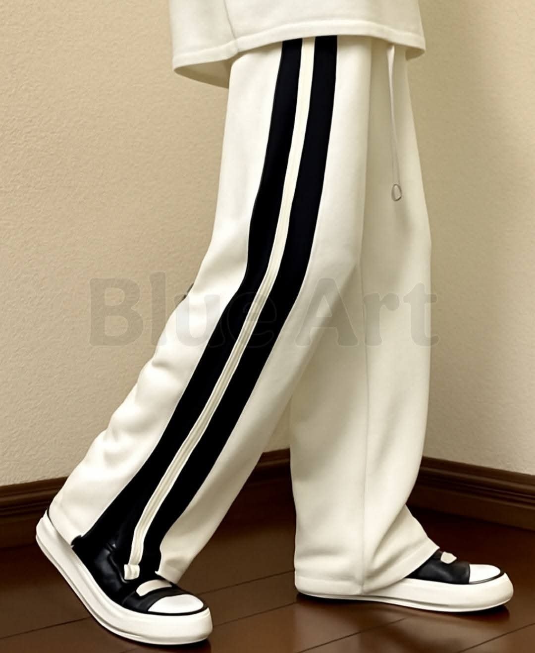WhatsApp Image 2025-09-03 at 00.40.51_b1fa6b6a Coffee Drift Stripes Trousers – Premium Knit, Stacked Hem Style - Image 2