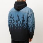 Vetements Flame Hand Printed Denim Shirt – Premium Pure Denim, Light Blue - Image 2