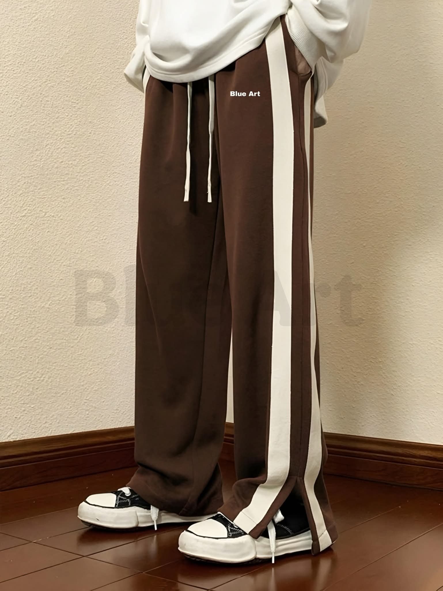 WhatsApp Image 2025-09-03 at 01.07.36_7e6ba860 Split Hem Side-Stripe Track Pants – Relaxed Wide-Leg Knit - Image 2