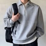 Panda Half Zipper Full Sleeve T-Shirt - Image 3