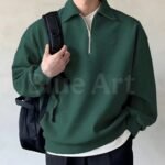 Panda Half Zipper Full Sleeve T-Shirt - Image 2