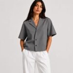 Boxy Double-Breasted Ladies Shirts