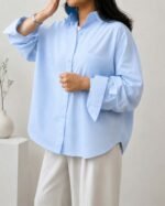 Premium Oxford Cotton Loose Fit Ladies Shirt - Image 5