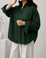 Premium Oxford Cotton Loose Fit Ladies Shirt - Image 4